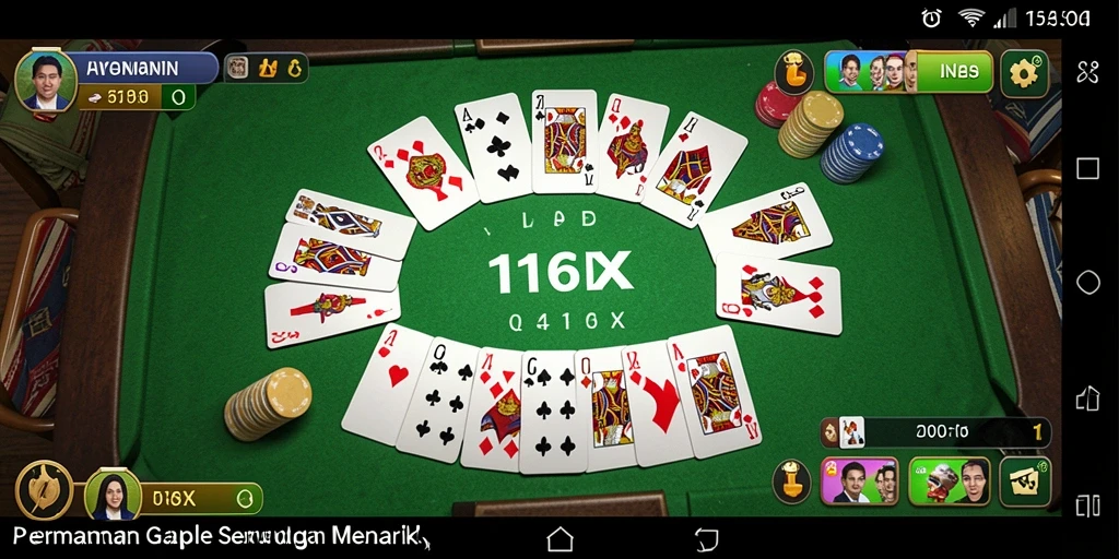 Tampilan layar permainan Gaple di 116X dengan gameplay yang menarik.