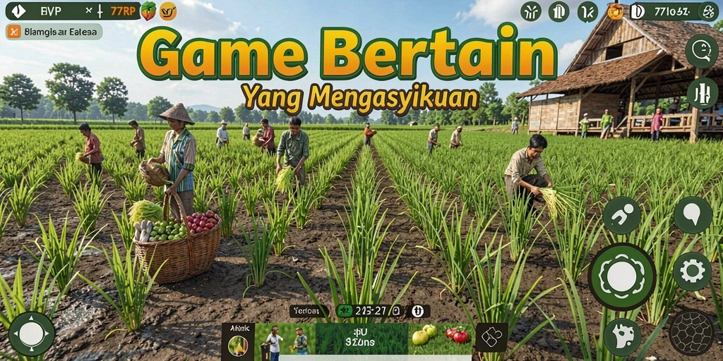 Gameplay menarik dalam bertani, panen, dan berinteraksi.