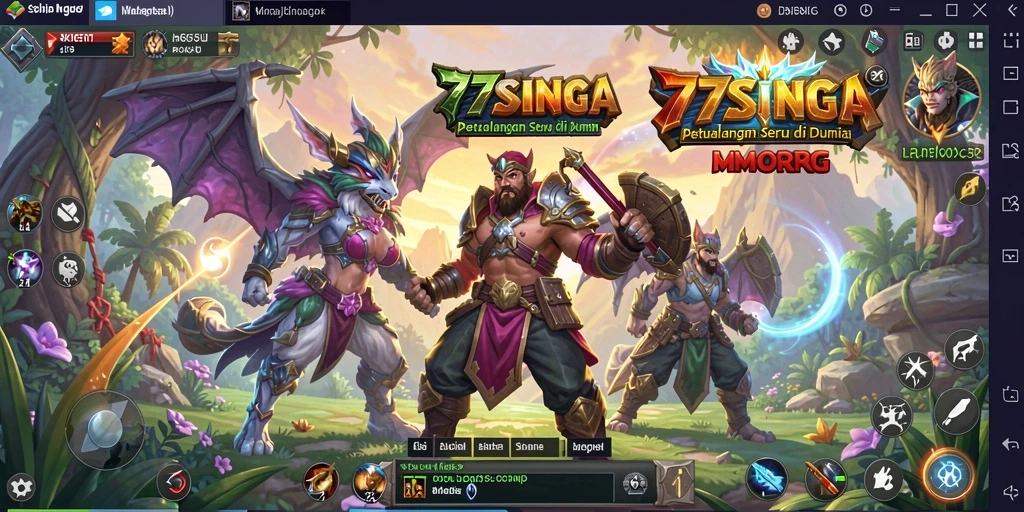 Screenshot gameplay 77SINGA menampilkan petualangan seru di dunia MMORPG.