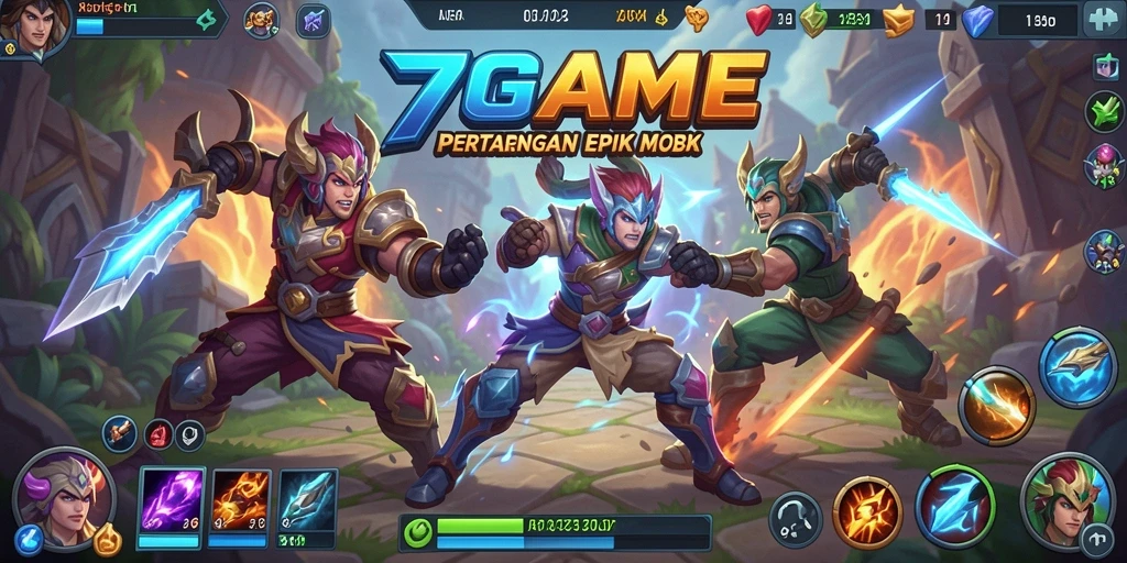 Tampilan gameplay seru dalam pertarungan MOBA.