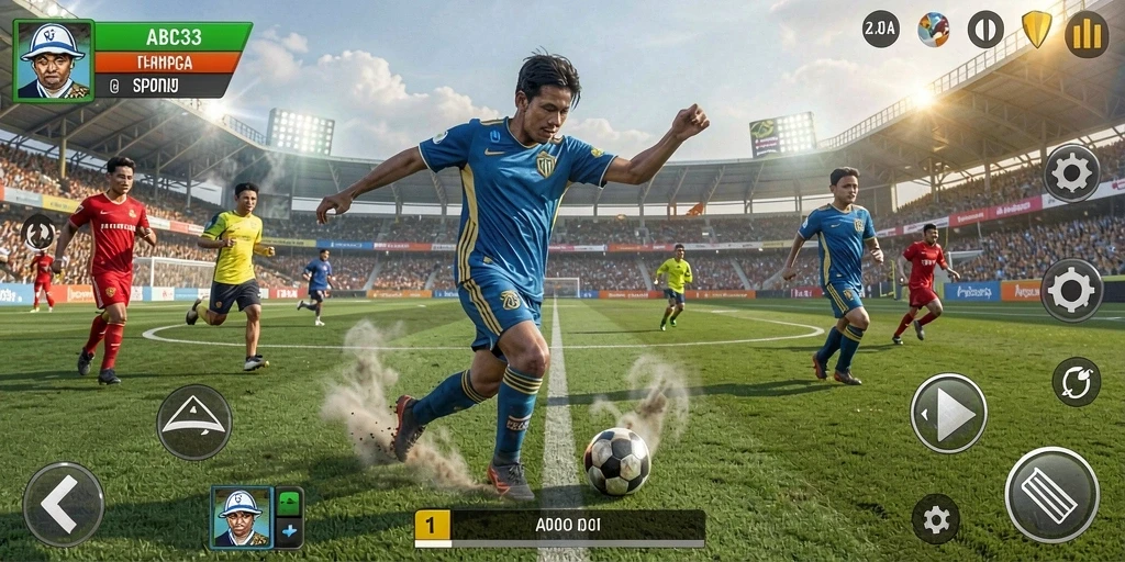 Screenshot ABC33 menampilkan gameplay olahraga yang penuh aksi.