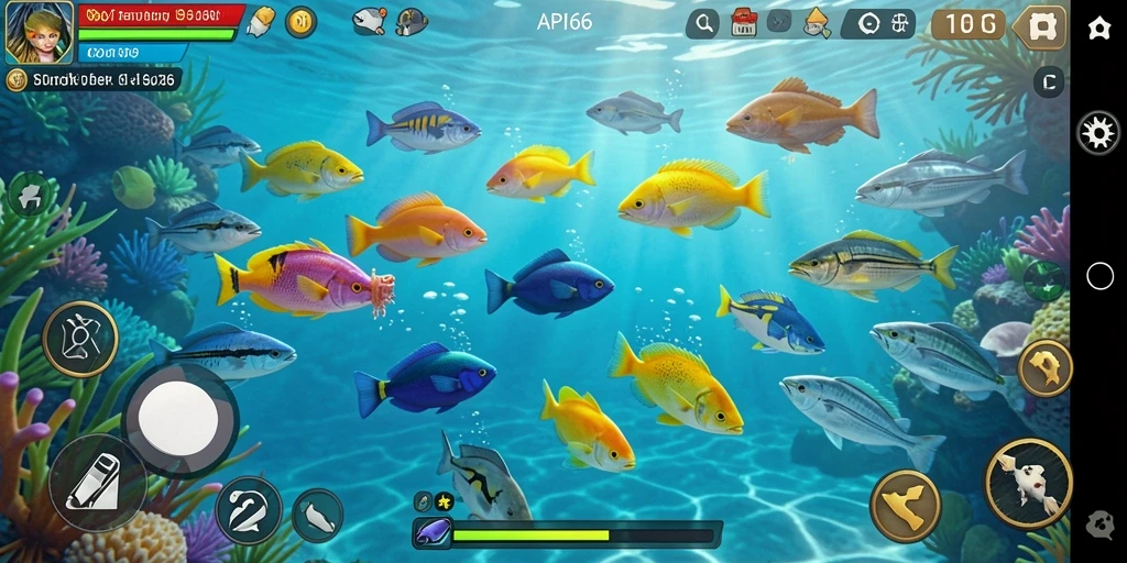 Screenshot menampilkan aksi menembak ikan yang seru di API66.