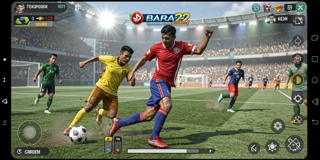 Gameplay BARA22 menunjukkan aksi olahraga yang mendebarkan.