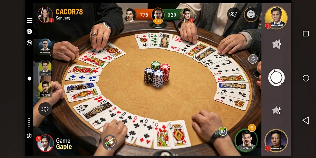 Tampilan gameplay seru di CACOR78 saat bermain Gaple.