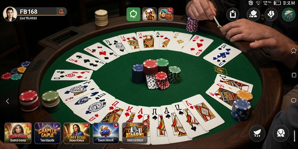 Screenshot FB168 menampilkan gameplay seru dari permainan Gaple.
