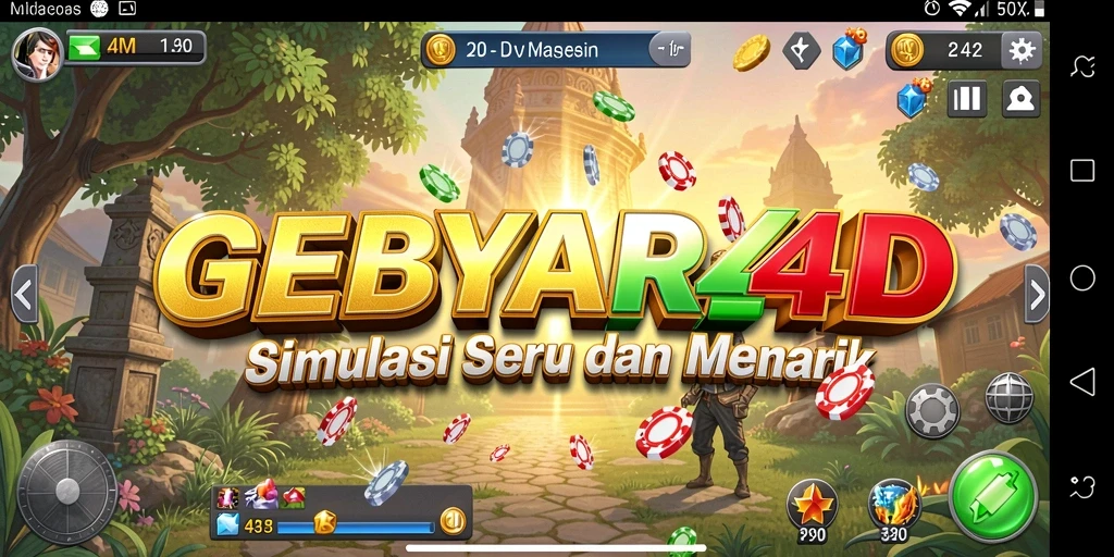 Tampilan gameplay GEBYAR4D yang menarik dan mengasyikkan.
