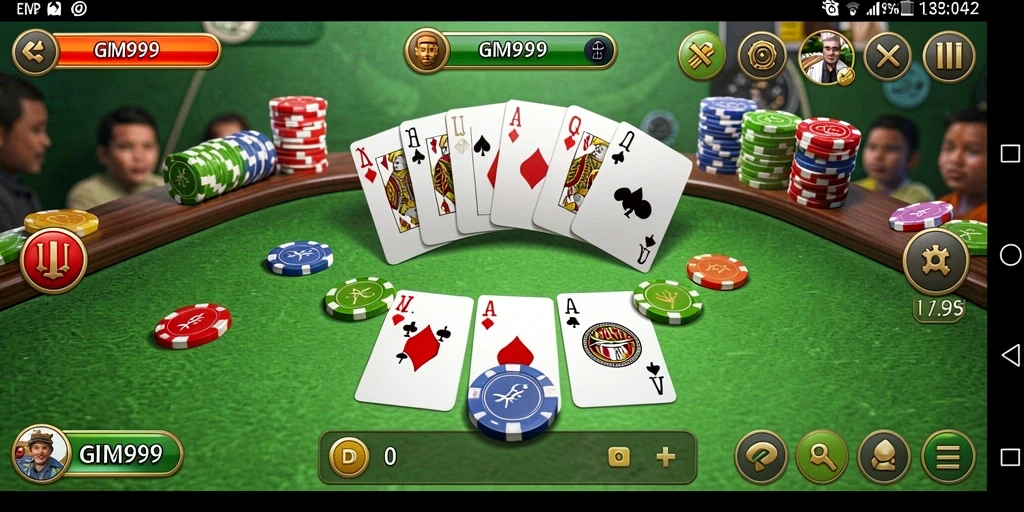 Tampilan seru gameplay Gaple di GIM999.
