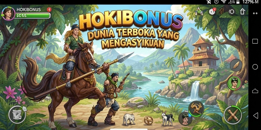 Gameplay HOKIBONUS menampilkan petualangan di dunia terbuka yang luas.
