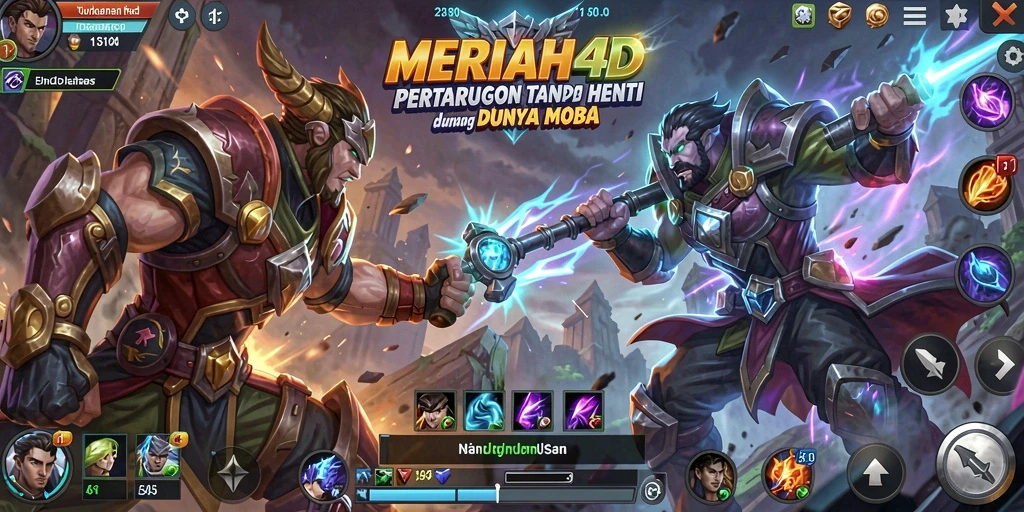 Tampilan gameplay seru di arena pertempuran MERIAH4D.