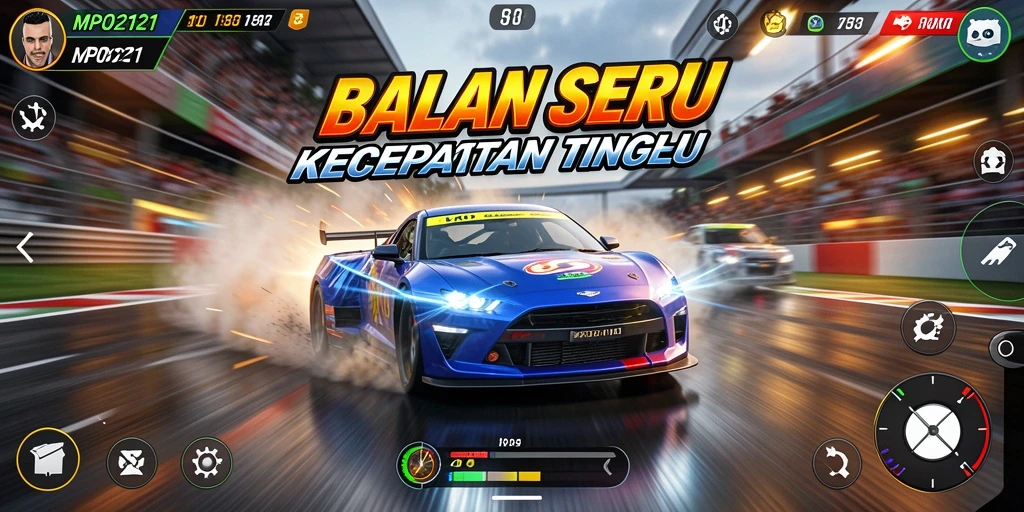 Tampilan aksi gameplay balapan seru di MPO2121.