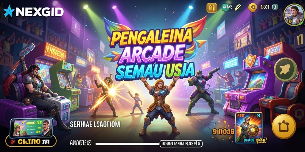 Screenshot NEXGID menampilkan gameplay seru di arena Arcade.