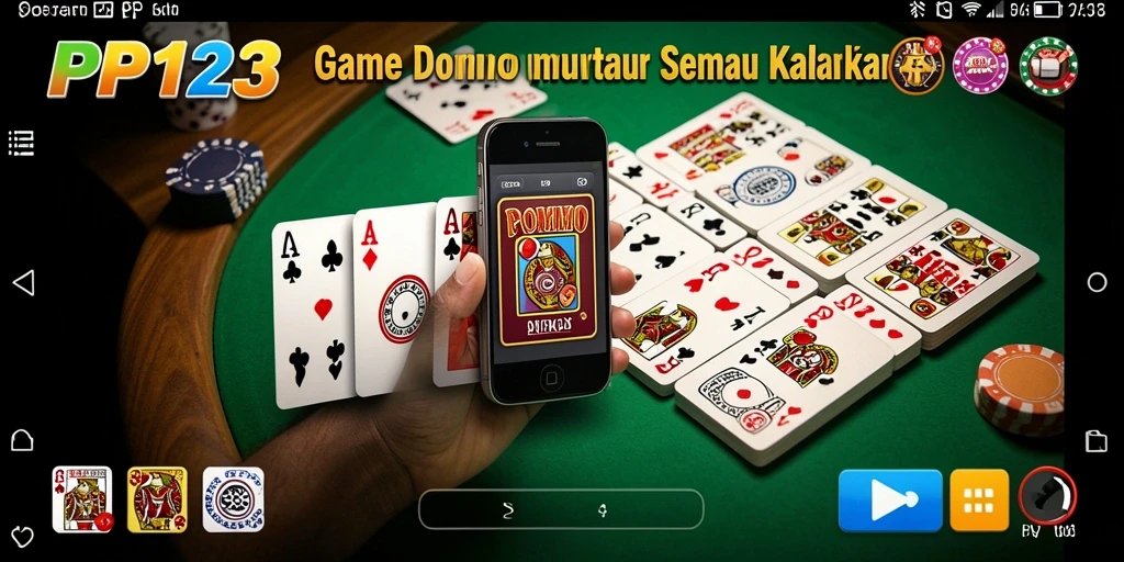 Screenshot gameplay PP123 menampilkan serunya bermain domino.