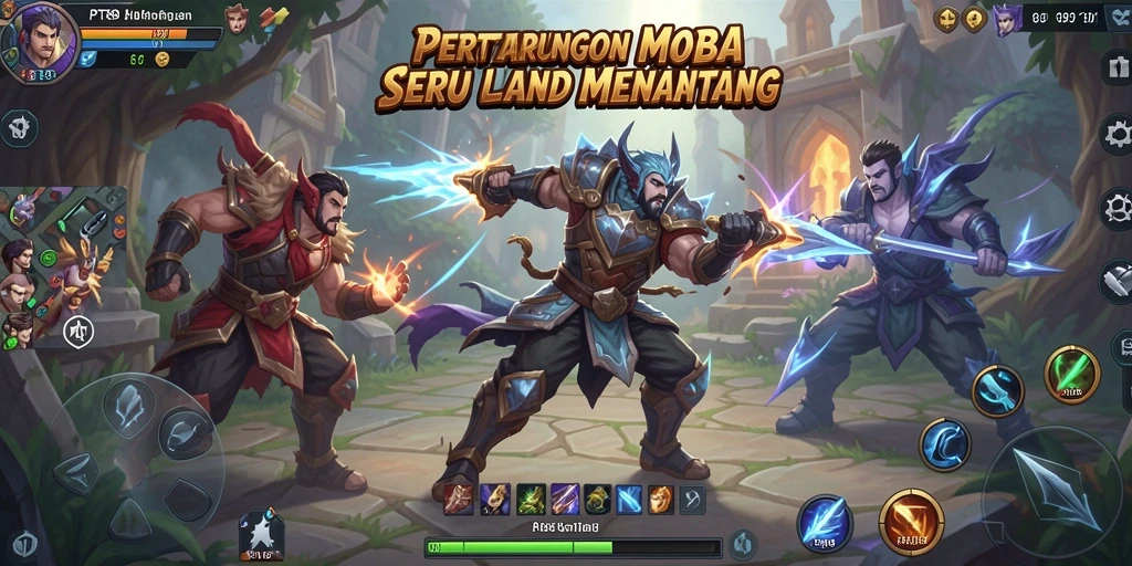 Screenshot PT89 menampilkan aksi seru di arena pertarungan MOBA.