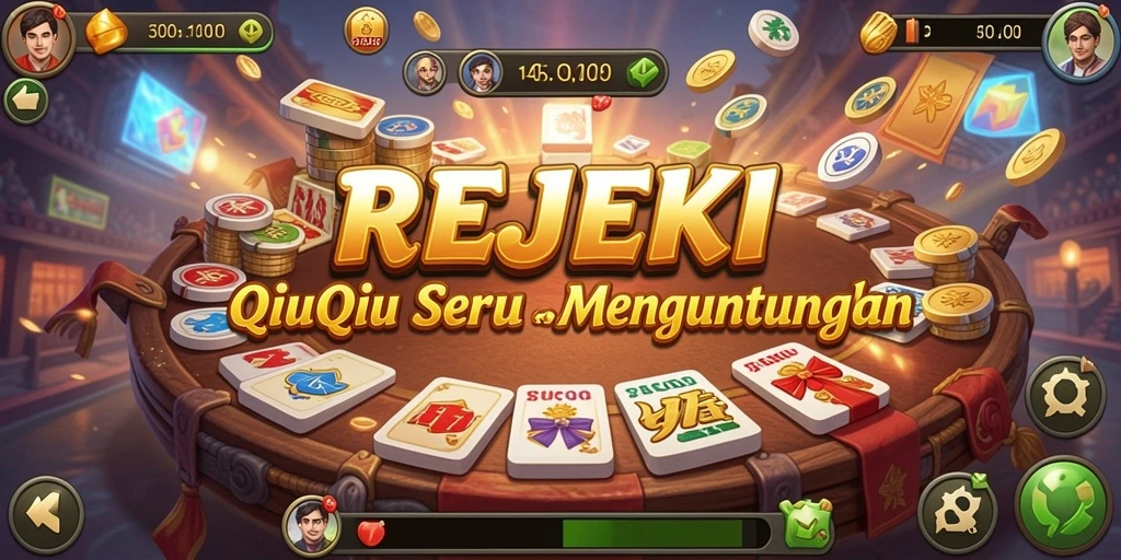 Tampilan gameplay seru dalam REJEKI, permainan QiuQiu yang menantang.