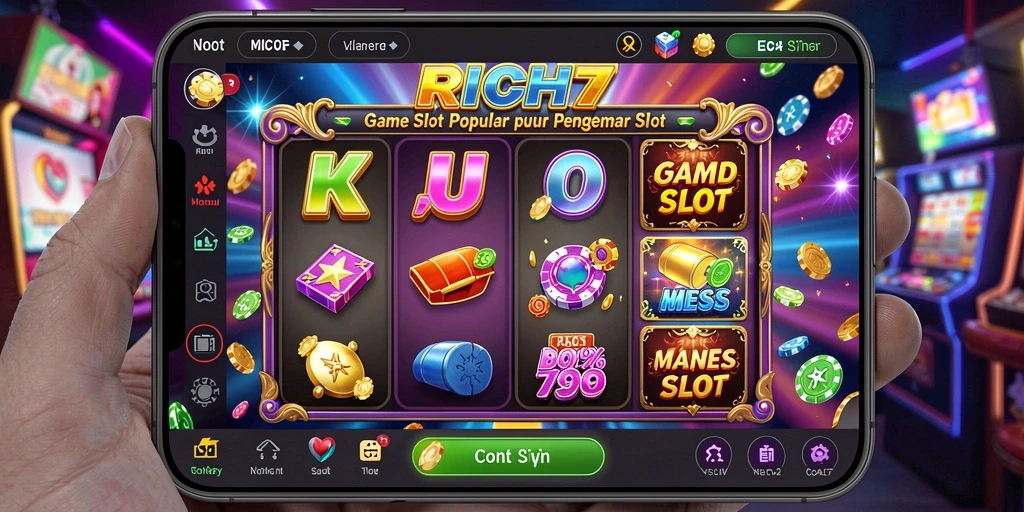 Screenshot RICH7 menampilkan gameplay Slot yang mendebarkan dan interaktif.