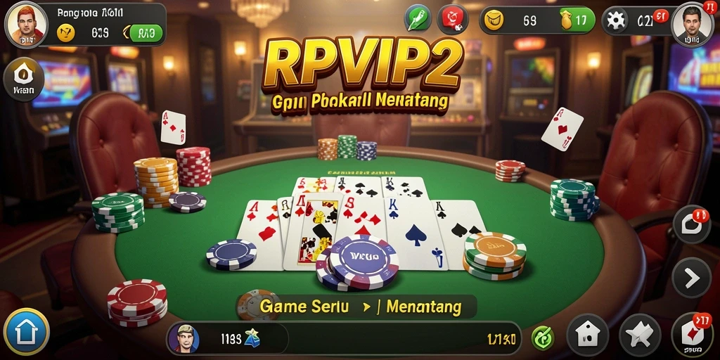 Gameplay RPVIP2 menunjukkan aksi poker yang seru dan kompetitif.