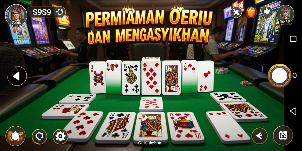 Screenshot S9S9 menampilkan keseruan permainan domino yang nyata.