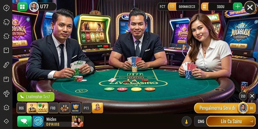 Tampilan gameplay Live Casino di UT77 yang memukau dan interaktif.