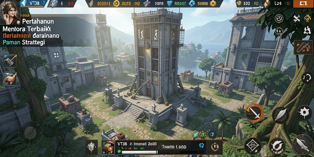 Tampilan gameplay VT38 yang mendebarkan dalam pertahanan menara.