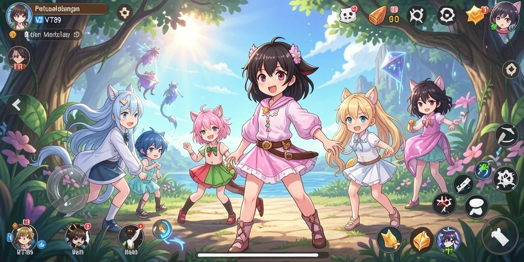 Tampilan gameplay VT789 dengan karakter Anime yang dinamis.